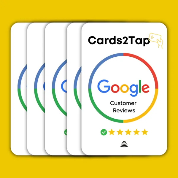 5 Google Review Cards by Cards2Tap